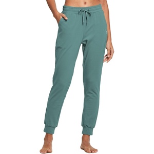 image:imagebaleaf Womens Cotton Joggers with Pockets Tapered Casual Sweatpants  Soft Breathable Comfort Relaxed Tapered Leg Creates a Flattering Fit Ideal for Lounging Walking Travel and Daily WearMisty Green