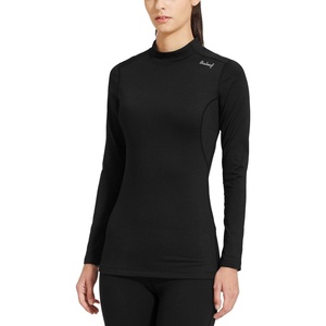 image:imagebaleaf Womens Thermal Tops Fleece Shirts Running Workout Athletic Base Layer Warm Cold Weather Gear Mock NeckBlackmock Neck