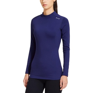 image:imagebaleaf Womens Thermal Tops Fleece Shirts Running Workout Athletic Base Layer Warm Cold Weather Gear Mock NeckNavymock Neck