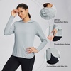 image:imagebaleaf Womens UPF 50 Sun Shirt with Hoodie Long Sleeve for HikingGrey