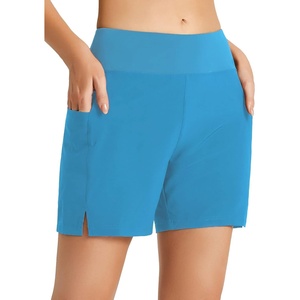 image:imagebaleaf Womens 5 7 Quick Dry High Waisted Swim Shorts with Liner  UPF 50  2 pockets  tummy control swimsuit bottoms  great for swimming  surfing  boating  beach vacation amp casualElegant Blue