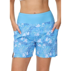 image:imagebaleaf Womens 5 7 Quick Dry High Waisted Swim Shorts with Liner  UPF 50  2 pockets  tummy control swimsuit bottoms  great for swimming  surfing  boating  beach vacation amp casualBlue