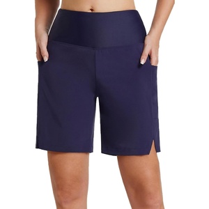 image:imagebaleaf Womens 5 7 Quick Dry High Waisted Swim Shorts with Liner  UPF 50  2 pockets  tummy control swimsuit bottoms  great for swimming  surfing  boating  beach vacation amp casualDark Blue