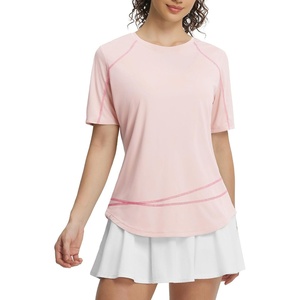 image:imagebaleaf Womens UPF 50 Short Sleeve Sun Shirt UV Protection  Lightweight Breathable Moisturewicking Quickdry Soft fabric for hiking travel walking and everyday outdoor activitiesLight Pink
