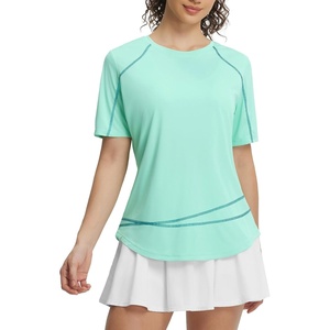 image:imagebaleaf Womens UPF 50 Short Sleeve Sun Shirt UV Protection  Lightweight Breathable Moisturewicking Quickdry Soft fabric for hiking travel walking and everyday outdoor activitiesLight Green