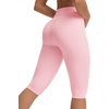 image:imagebaleaf Womens 14 No Front Seam High Waisted Capri Leggings  Hidden Back Pocket Knee Length Yoga Capri Ultra Soft Stretchy Squat Proof Lightweight Summer Athletic Workout CasualLight Pink