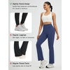 image:imagebaleaf Womens Fleece Lined Yoga Pants Winter Warm Bootcut Flare Leggings  Butt Lifting Bootcut Bottoms 4 Front and Back Pockets Thermal Interior Water Resistant High Waisted for Hiking WorkoutNavy Blue