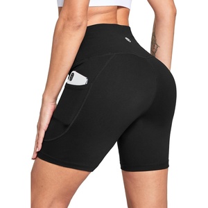 image:imagebaleaf Womens 68 High Waisted Biker Shorts Workout Running with Pockets  Yoga HighStretch Tummy Control Soft Compressive NonSeeThrough SquatProof Gym Athletic Summer Causal WearBlack