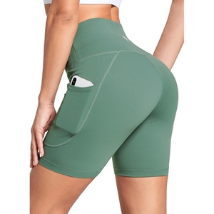 image:imagebaleaf Womens 68 High Waisted Biker Shorts Workout Running with Pockets  Yoga HighStretch Tummy Control Soft Compressive NonSeeThrough SquatProof Gym Athletic Summer Causal WearGreen