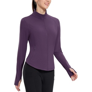 image:imagebaleaf Womens Fleece Running Jacket Winter Gear Water Resistant Cycling  For 4060F cold weatherfull ziplighrweightthumb holes5 pocketsperfect for trainingworkoutleisure amp any occasionBpurple