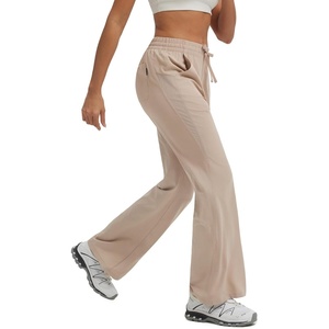 image:imagebaleaf Womens Hiking Pants Lightweight Water Resistant Wide Leg Travel Pant  Breathable 4Way Stretch Mobility QuickDry Sun Protection Elegant flare design for hiking travel and outdoor activitiesKhaki Gray