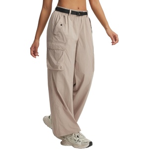 image:imagebaleaf Womens Hiking Wide Leg Pants with Pockets  Wide Leg Cargo Pants with Pockets Quick Dry Lightweight Material for Travel Casual and OutdoorsKhaki