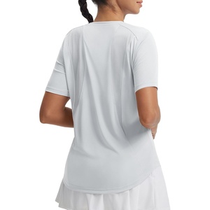 image:imagebaleaf Womens Short Sleeve Workout Tops Mesh Back Quick Dry Athletic Shirt  Breathable Lightweight Comfort QuickDry 4Way Stretch Mobility Stay Cool During Training Made for Every Day WorkoutLight Gray