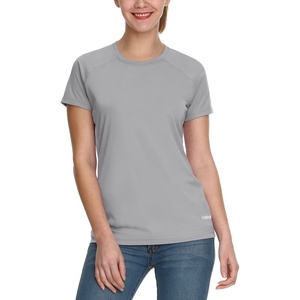 image:imagebaleaf Womens UPF 50 UV Protection Shirts Short Sleeve TShirts SPF Sun Shirts Quick Dry Outdoor Performance Tops Light Grey Size M