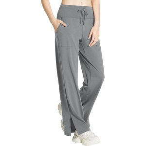 image:imagebaleaf Womens Wide Leg Yoga Pants High Waisted Drawstring Sweatpants  Soft and Lightweight Stretch Fabric Deep Side Pockets Suitable for Hiking Business Casual or Outdoor ActivitiesDark Grey