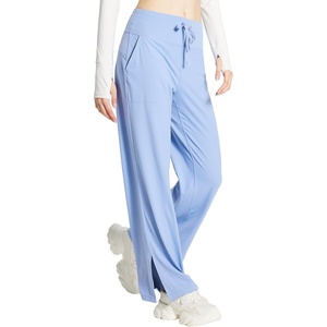 image:imagebaleaf Womens Wide Leg Yoga Pants High Waisted Drawstring Sweatpants  Soft and Lightweight Stretch Fabric Deep Side Pockets Suitable for Hiking Business Casual or Outdoor ActivitiesLight Blue