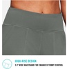image:imagebaleaf Bermuda Shorts for Women Long Knee Length 10 with 3 Pockets  Soft Quick Dry Stretchy Moisture Wicking High Waisted Tummy Control Relaxed Fit Leg Athletic Running Workout CasualGray