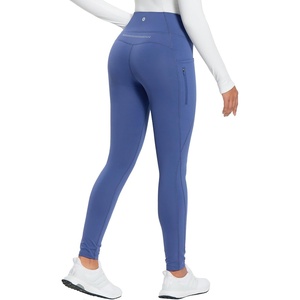 image:imagebaleaf Womens Fleece Lined Leggings High Waisted Warm Pants with Pockets  Water Resistant 3D Gusseted Crotch Ideal for Running Hiking Cycling Skiing Yoga Skating Ice Skating and Casual Wear30 Inch Blue