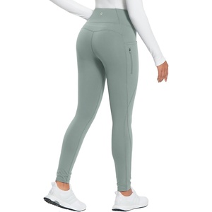 image:imagebaleaf Womens Fleece Lined Leggings High Waisted Warm Pants with Pockets  Water Resistant 3D Gusseted Crotch Ideal for Running Hiking Cycling Skiing Yoga Skating Ice Skating and Casual Wear30 Inch Gray
