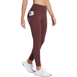image:imagebaleaf Womens Fleece Lined Leggings High Waisted Warm Pants with Pockets  Water Resistant 3D Gusseted Crotch Ideal for Running Hiking Cycling Skiing Yoga Skating Ice Skating and Casual Wear25 Inch Wine Red