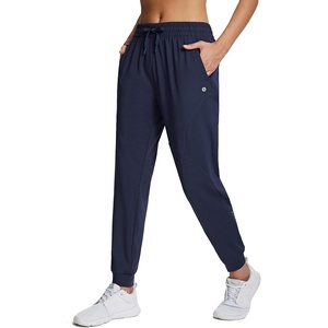 image:imagebaleaf Womens Fleece Lined Pants Joggers Waterproof Sweatpants Winter  Thermal 2 Pockets and 1 Zipper Pocket Elastic Waistband UltraSoft Fleece Lining Reflective Elements Running Jogging01navy