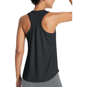 image:imagebaleaf Womens Workout Tank Tops Racerback Sleeveless Shirts Running Tennis  Lightweight Loose Fit Breathable Quick Dry Curved Hem Workout Athletic Yoga Gym01black