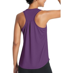 image:imagebaleaf Womens Workout Tank Tops Racerback Sleeveless Shirts Running Tennis  Lightweight Loose Fit Breathable Quick Dry Curved Hem Workout Athletic Yoga Gym01purple