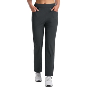 image:imagebaleaf Womens Golf Pants Work Casual Travel Straight Leg  27 Stretch Lightweight 3 Pockets Rivet Wrinkleresistant Quick Dry Breathable Golf Work CasualBlack