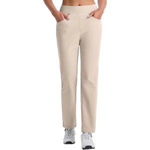 image:imagebaleaf Womens Golf Pants Work Casual Travel Straight Leg  27 Stretch Lightweight 3 Pockets Rivet Wrinkleresistant Quick Dry Breathable Golf Work CasualKhaki