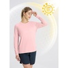 image:imagebaleaf Womens UPF 50 Sun Shirts Long Sleeve Stretchy Quick Dry  Lightweight Rash Guard UPF 50 Sun Protection Breathable Comfort material for Hking Workout Excellent for hot weatherA01seashell Pink