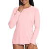 image:imagebaleaf Womens UPF 50 Sun Shirts Long Sleeve Stretchy Quick Dry  Lightweight Rash Guard UPF 50 Sun Protection Breathable Comfort material for Hking Workout Excellent for hot weatherA01seashell Pink