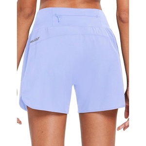 image:imagebaleaf Womens 5 Workout Running Shorts with Liner Quick Dry Athletic  Zipper Pockets Breathable Shorts for Women High Waistband Lightweight Internal Drawcord Mesh BriefsLight Blue