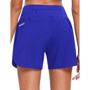 image:imagebaleaf Womens 5 Workout Running Shorts with Liner Quick Dry Athletic  Zipper Pockets Breathable Shorts for Women High Waistband Lightweight Internal Drawcord Mesh BriefsRoyal Blue