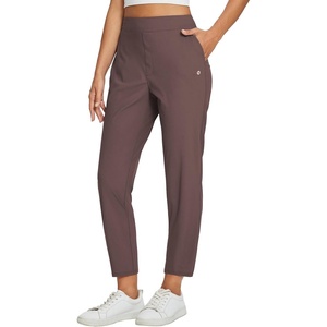 image:imagebaleaf Womens Travel Pants Lightweight Stretch with Zip Pockets  Petite Fit Available Secure Zip Pockets Business Casual Slacks Stretch Comfort for golf walking JoggingTrip Brown