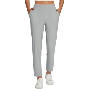 image:imagebaleaf Womens Travel Pants Lightweight Stretch with Zip Pockets  Petite Fit Available Secure Zip Pockets Business Casual Slacks Stretch Comfort for golf walking JoggingLight Grey