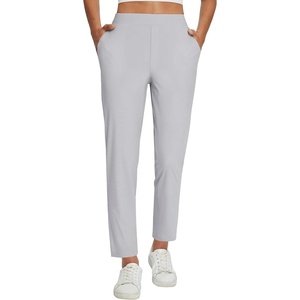 image:imagebaleaf Womens Travel Pants Lightweight Stretch with Zip Pockets  Petite Fit Available Secure Zip Pockets Business Casual Slacks Stretch Comfort for golf walking JoggingFrost Grey