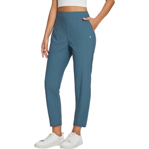 image:imagebaleaf Womens Travel Pants Lightweight Stretch with Zip Pockets  Petite Fit Available Secure Zip Pockets Business Casual Slacks Stretch Comfort for golf walking JoggingDark Green