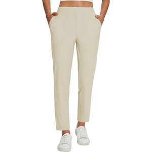image:imagebaleaf Womens Travel Pants Lightweight Stretch with Zip Pockets  Petite Fit Available Secure Zip Pockets Business Casual Slacks Stretch Comfort for golf walking JoggingTwill