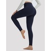 image:imagebaleaf Womens Fleece Lined Leggings Thermal No Front Seam Yoga LeggingsNavy Blue