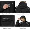 image:imagebaleaf Mens Rain Jacket Waterproof Hood Lightweight Reflective PackableAblack