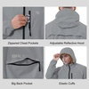 image:imagebaleaf Mens Rain Jacket Waterproof Hood Lightweight Reflective PackableAgrey