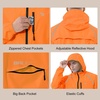 image:imagebaleaf Mens Rain Jacket Waterproof Hood Lightweight Reflective PackableAorange