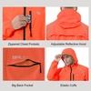image:imagebaleaf Mens Rain Jacket Waterproof Hood Lightweight Reflective PackableAred
