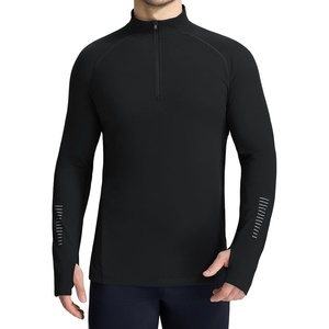 image:imagebaleaf Mens Thermal Shirt Base Layer Long Sleeve Quarter ZipBlack