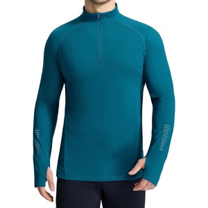 image:imagebaleaf Mens Thermal Shirt Base Layer Long Sleeve Quarter ZipBlue