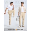 image:imagebaleaf Mens Fleece Lined Pants Winter Thermal Waterproof with 3 PocketsPale Khaki