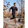 image:imagebaleaf Mens Fleece Lined Running Tights 360 Reflective Thermal LeggingsBlackorange