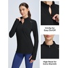 image:imagebaleaf Quarter Zip Long Sleeve Shirts for Women Snow Thermal TopsBlack