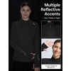 image:imagebaleaf Quarter Zip Long Sleeve Shirts for Women Snow Thermal TopsBlack