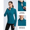 image:imagebaleaf Quarter Zip Long Sleeve Shirts for Women Snow Thermal TopsBlue